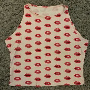 American Apparel Lips Crop Top
